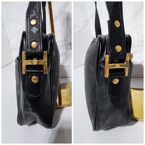 Authentic MCM Vintage Visetos Nylon Crossbody Bag Black - Picture 6 of 15